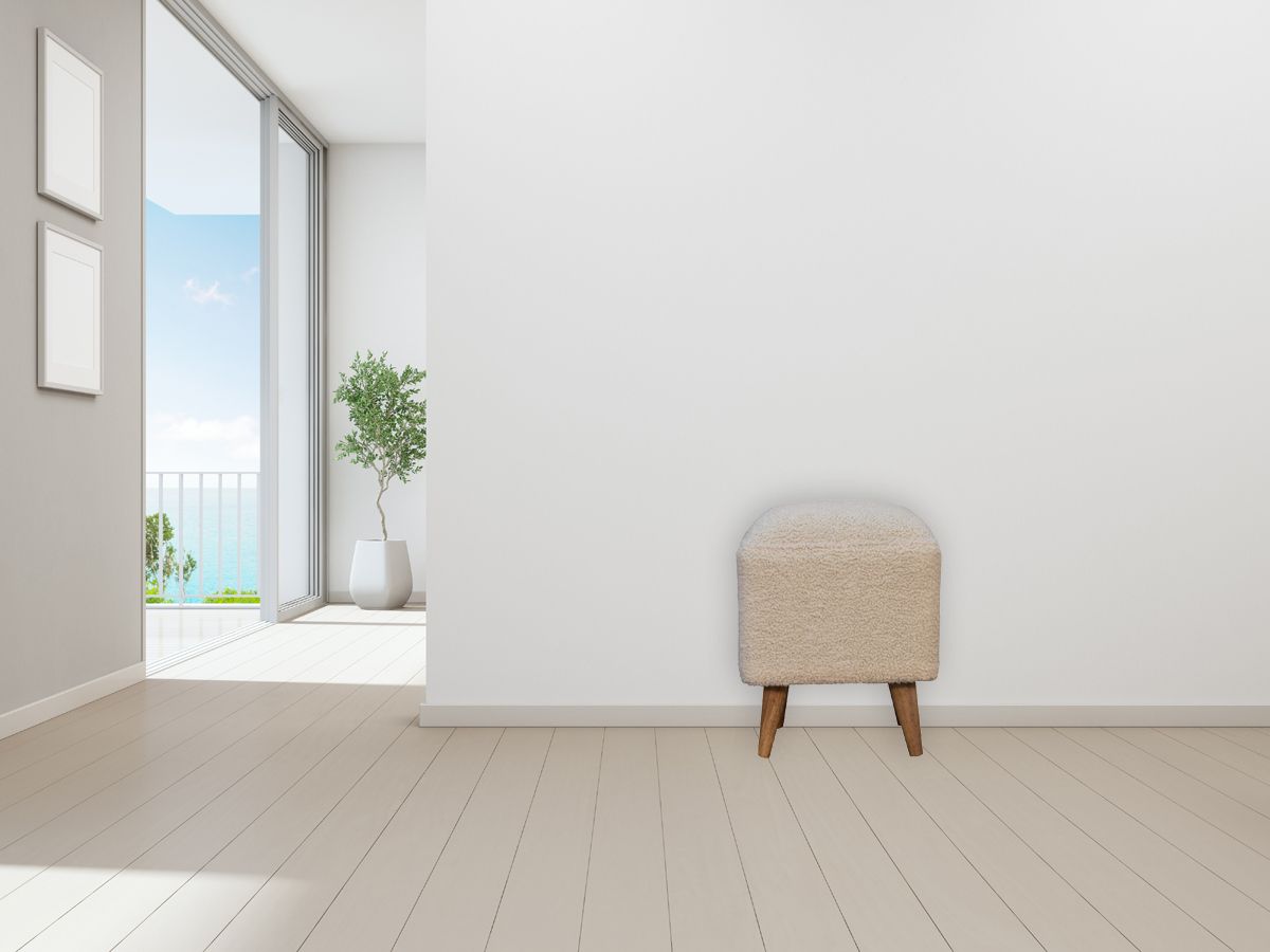 Artisan - Cream Boucle Squoval Bench