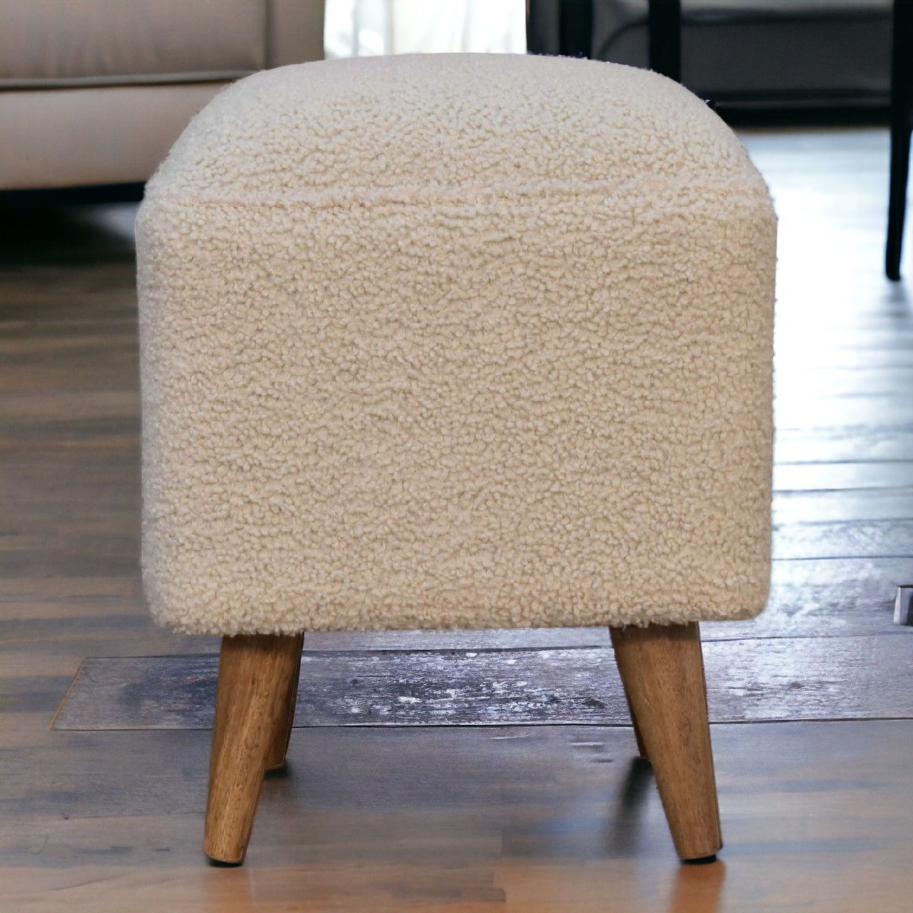 Artisan - Cream Boucle Squoval Bench