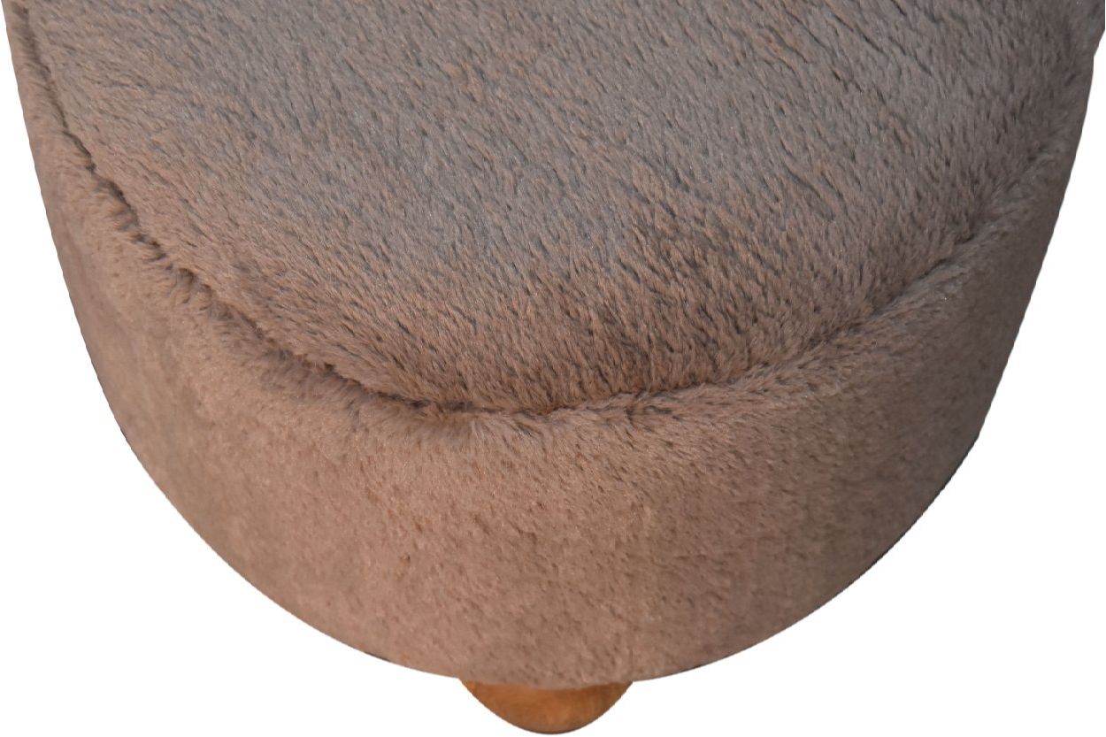 Artisan - Mocha Faux Fur Round Ball Footstool