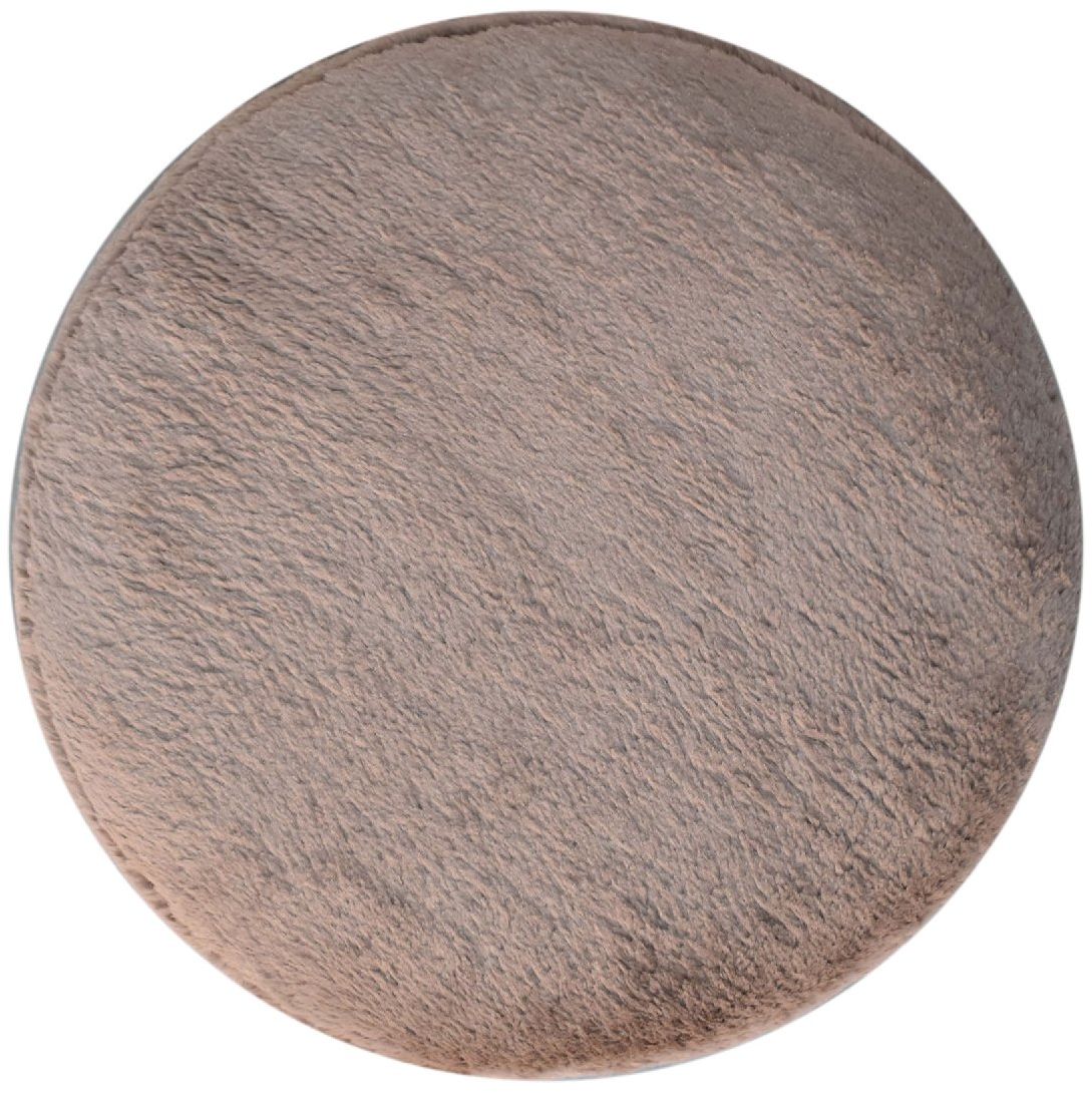 Artisan - Mocha Faux Fur Round Ball Footstool