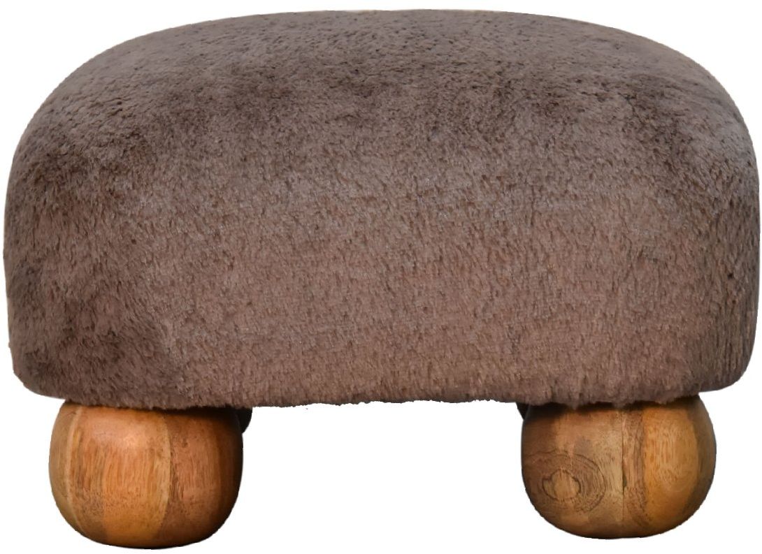 Artisan - Mocha Faux Fur Nordic Footstool