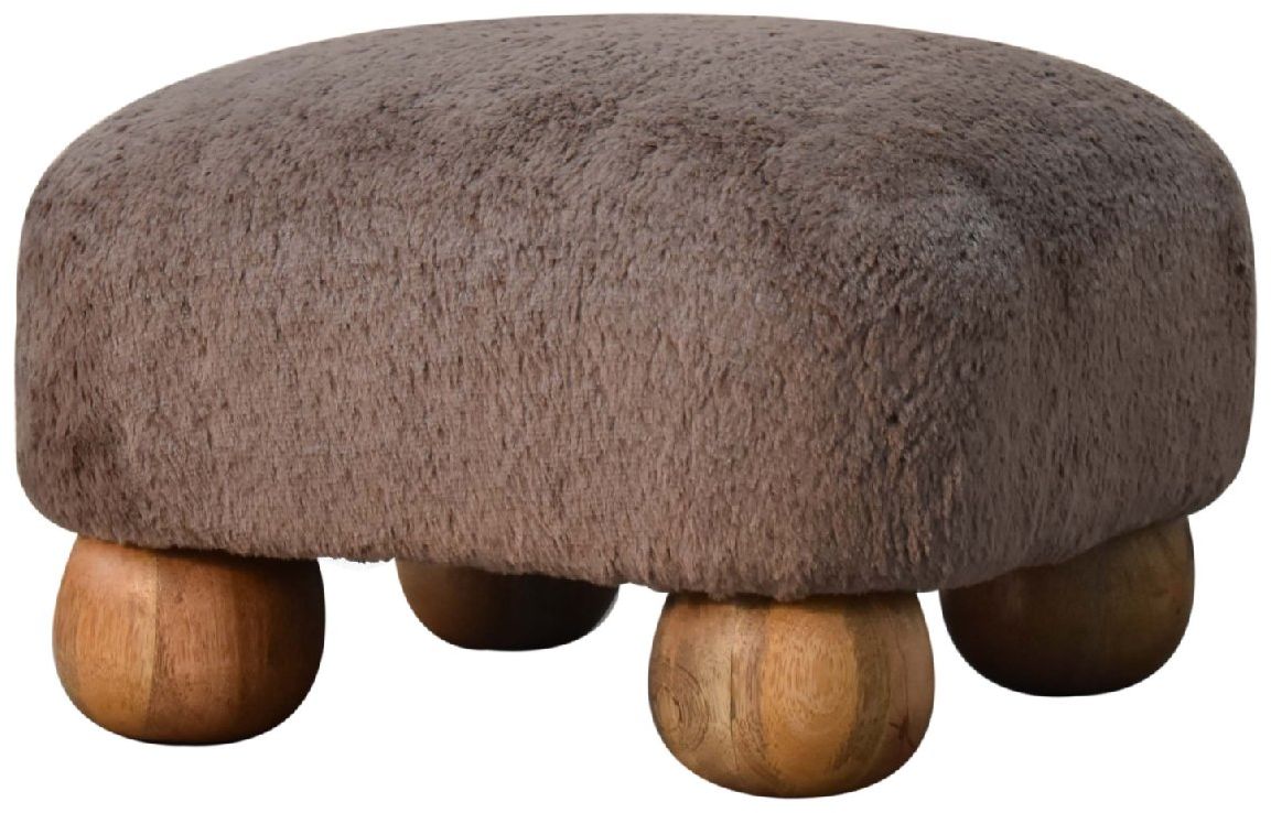 Artisan - Mocha Faux Fur Nordic Footstool