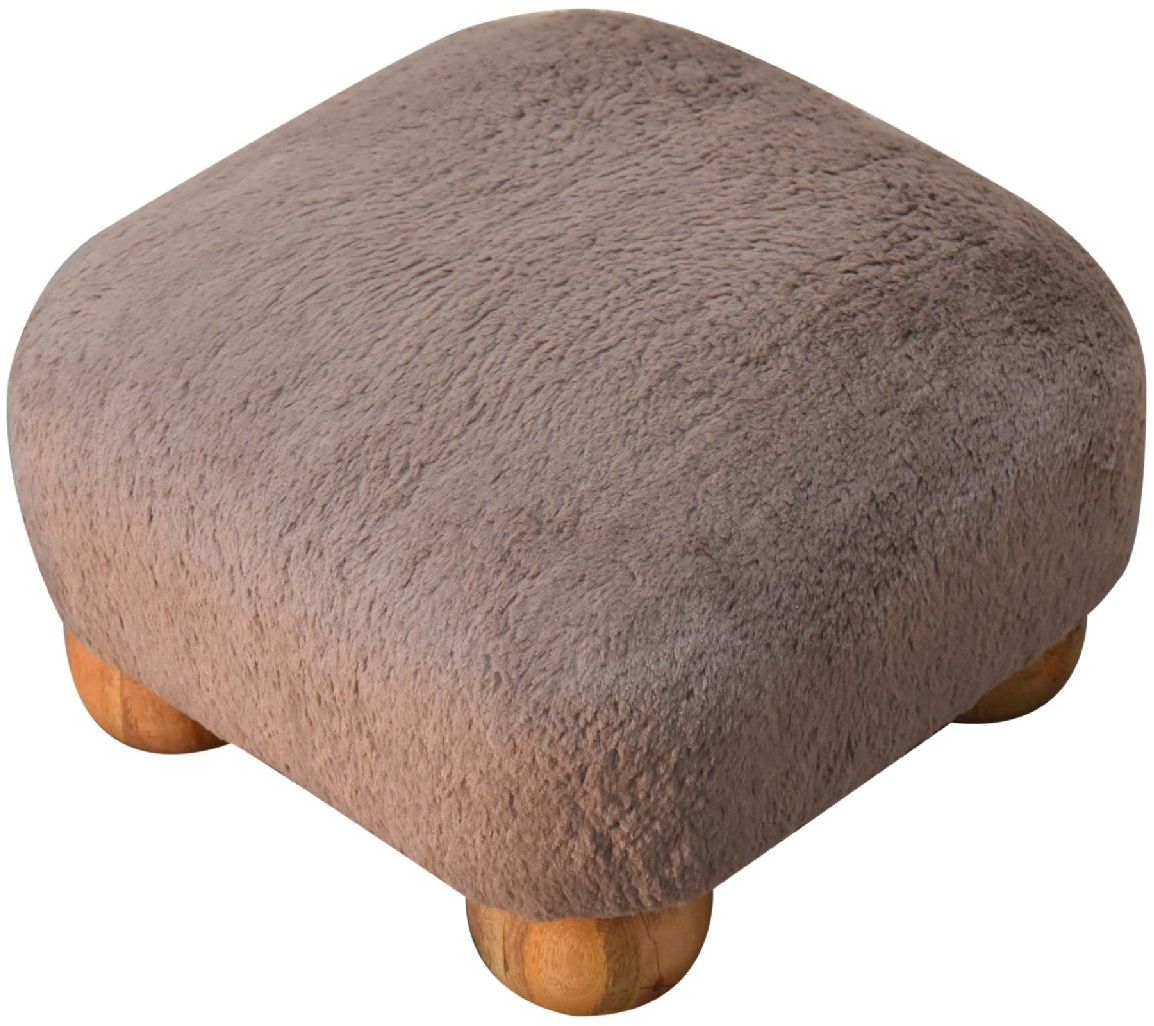 Artisan - Mocha Faux Fur Nordic Footstool