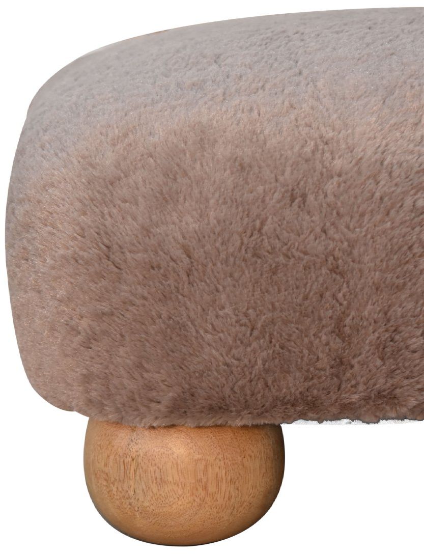 Artisan - Mocha Faux Fur Nordic Footstool