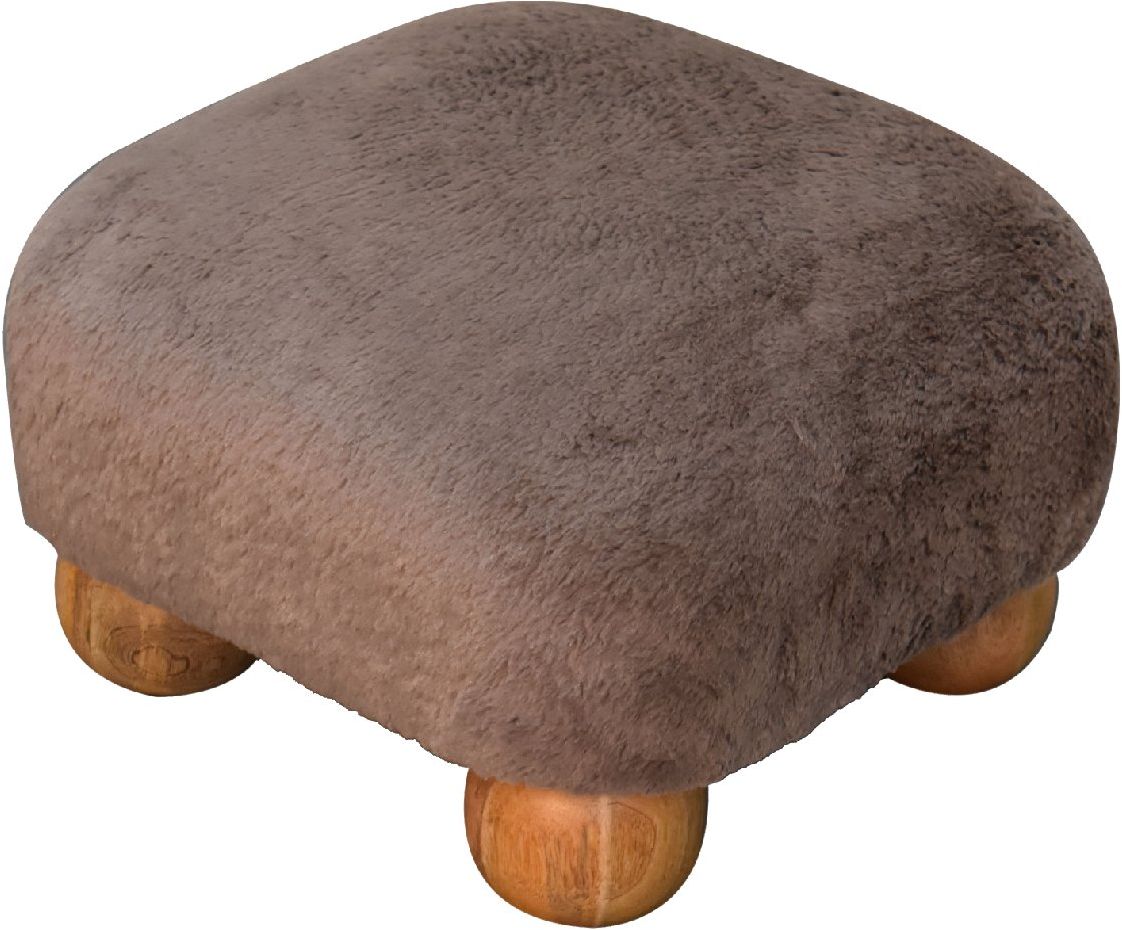 Artisan - Mocha Faux Fur Nordic Footstool
