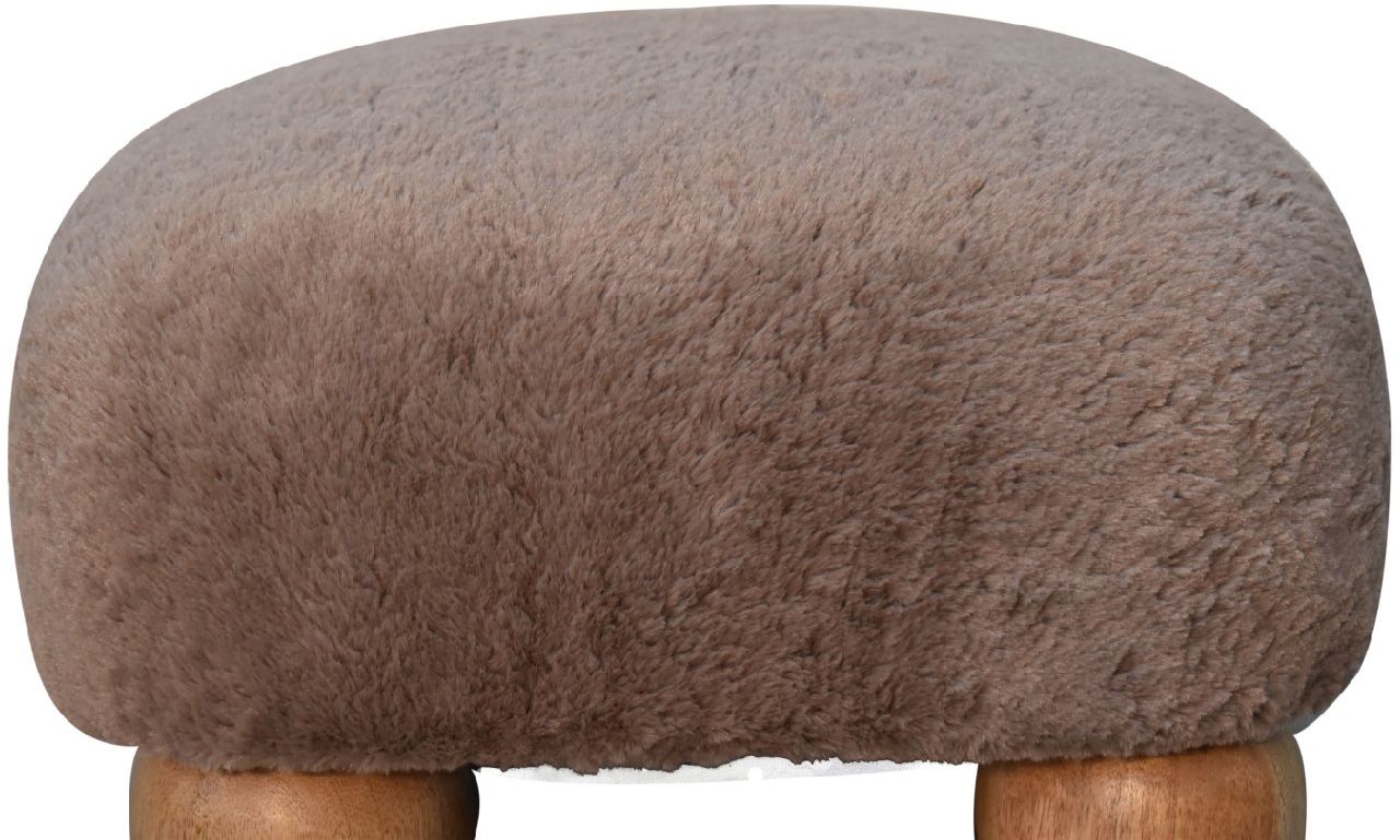 Artisan - Mocha Faux Fur Nordic Footstool