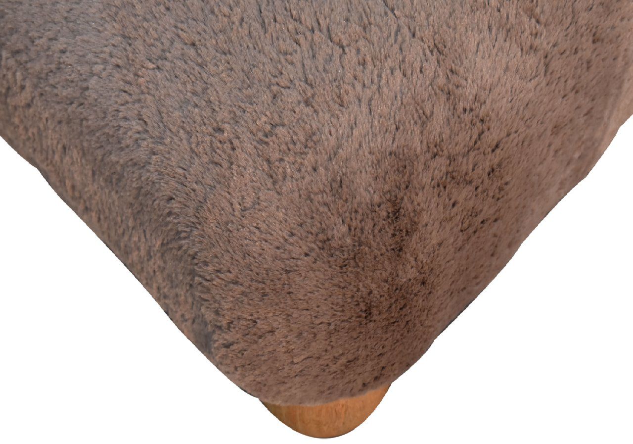 Artisan - Mocha Faux Fur Nordic Footstool