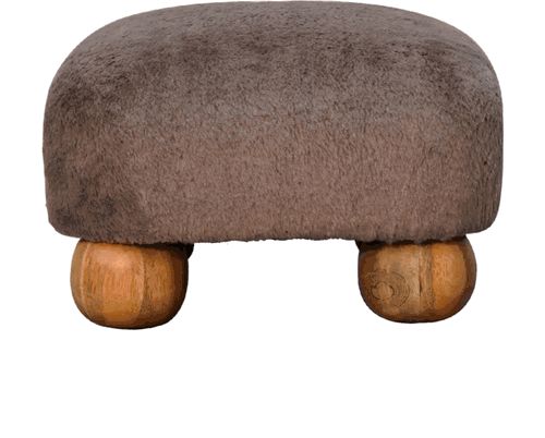 Artisan - Mocha Faux Fur Nordic Footstool