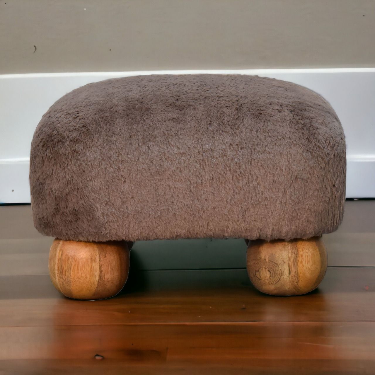 Artisan - Mocha Faux Fur Nordic Footstool