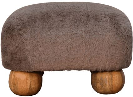 Artisan - Mocha Faux Fur Nordic Footstool