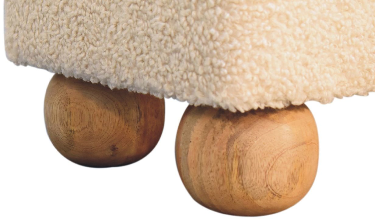 Artisan - Vintage Leather Boucle Ball Footstool