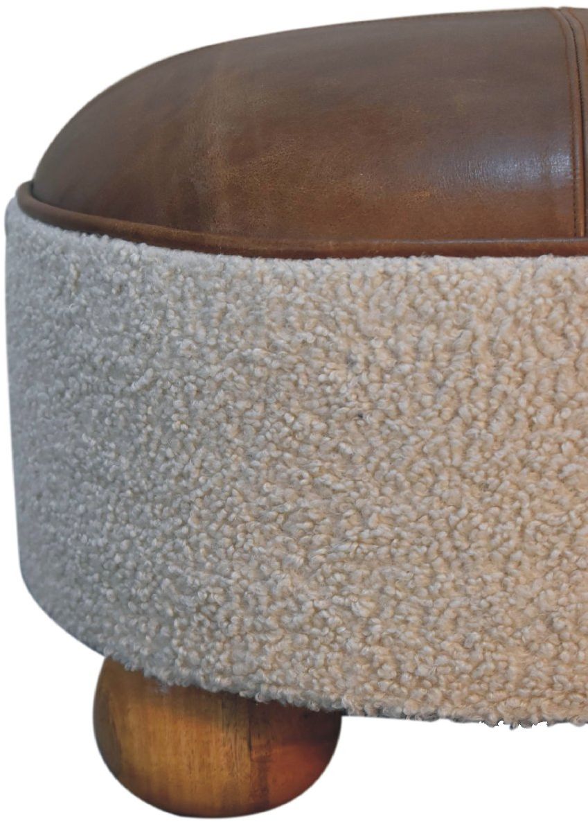 Artisan - Cream Boucle Buffalo Footstool