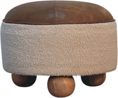 Artisan - Cream Boucle Buffalo Footstool
