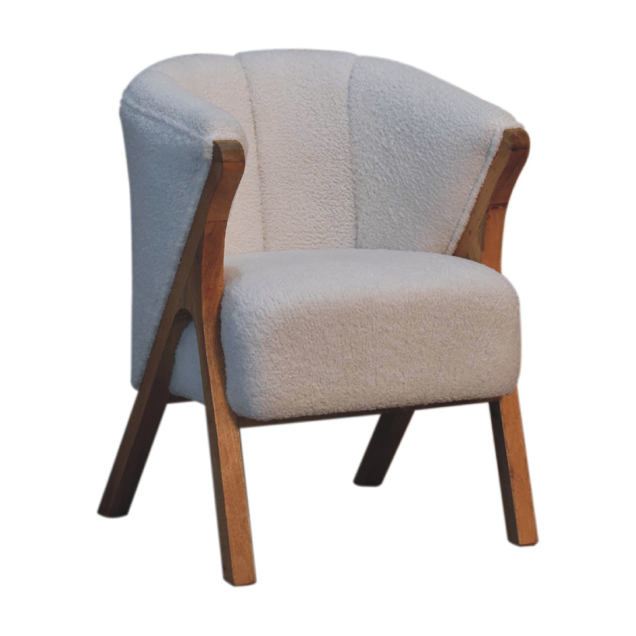 Artisan - Minimalistic Chair in White, Boucle
