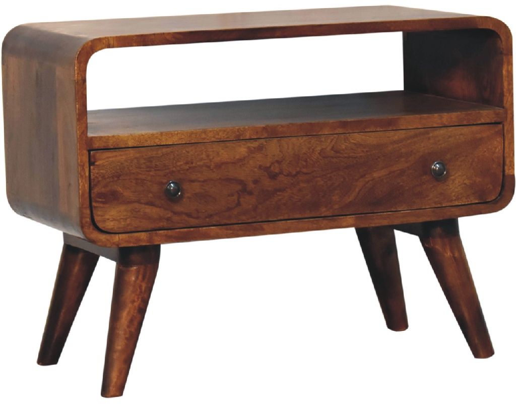 Artisan - Mini Chestnut Curved Media Unit