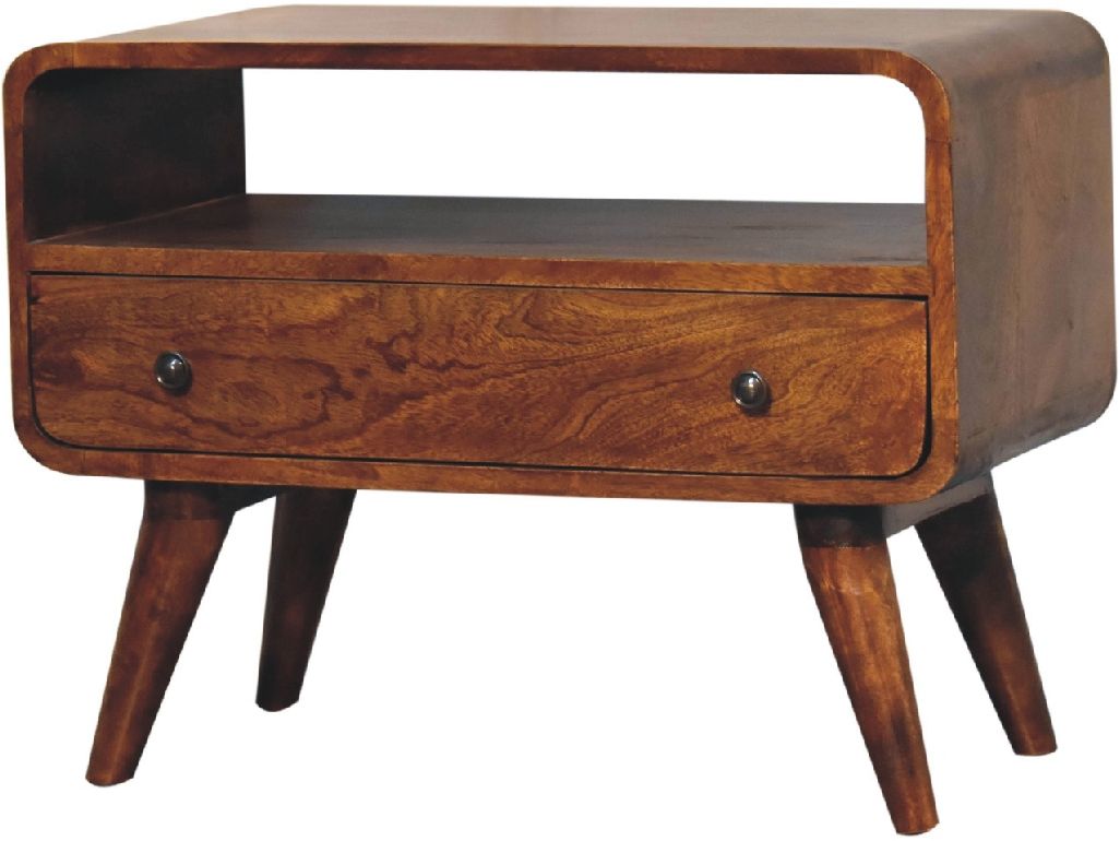 Artisan - Mini Chestnut Curved Media Unit