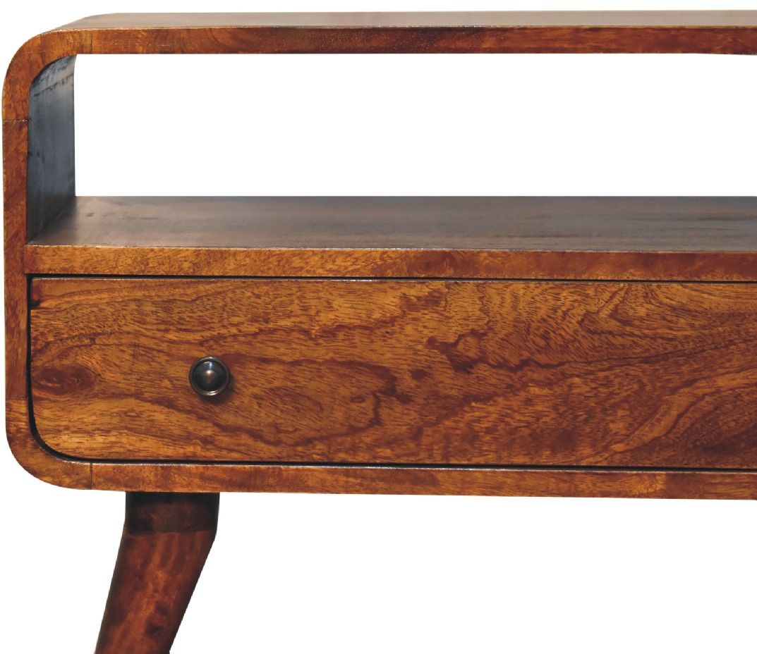Artisan - Mini Chestnut Curved Media Unit