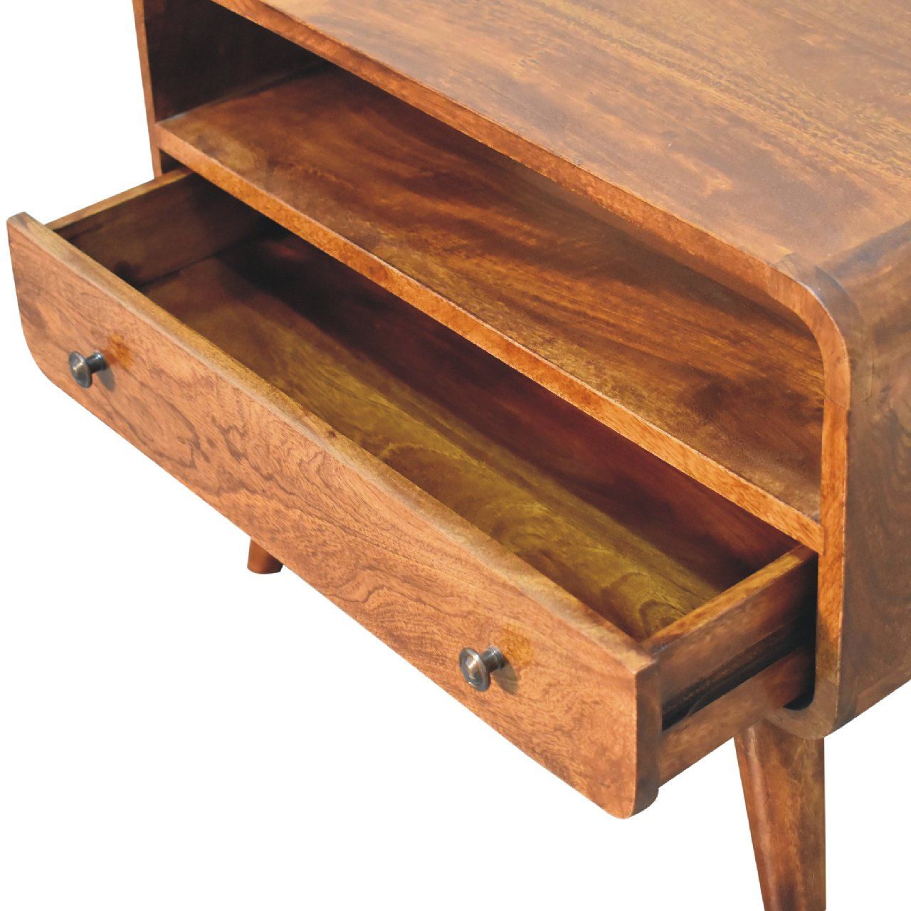 Artisan - Mini Chestnut Curved Media Unit