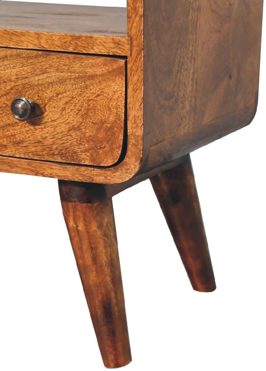 Artisan - Mini Chestnut Curved Media Unit