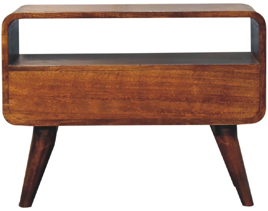 Artisan - Mini Chestnut Curved Media Unit