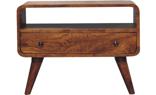 Artisan - Mini Chestnut Curved Media Unit