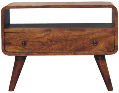 Artisan - Mini Chestnut Curved Media Unit