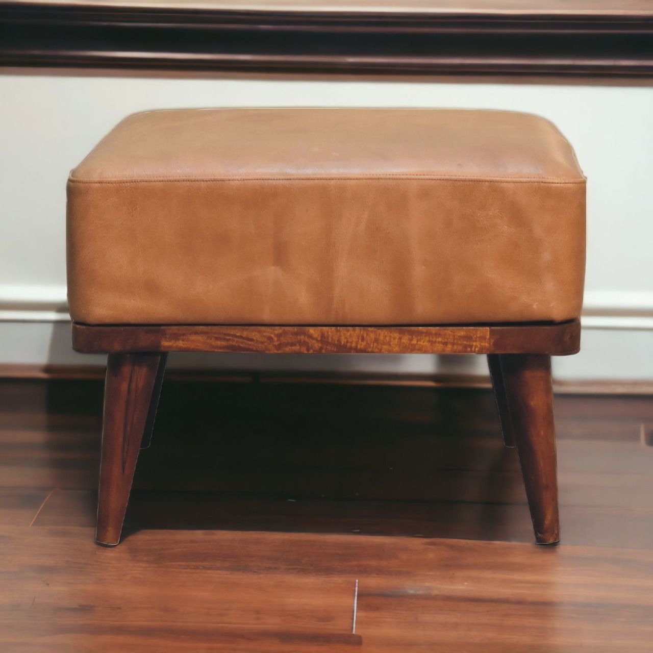 Artisan - Tan Buffalo Leather Tan Footstool