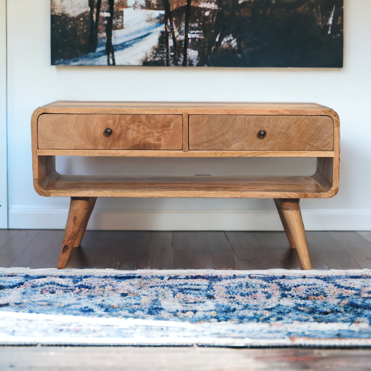 Artisan - Reverse Curve Oak-Ish Media Unit