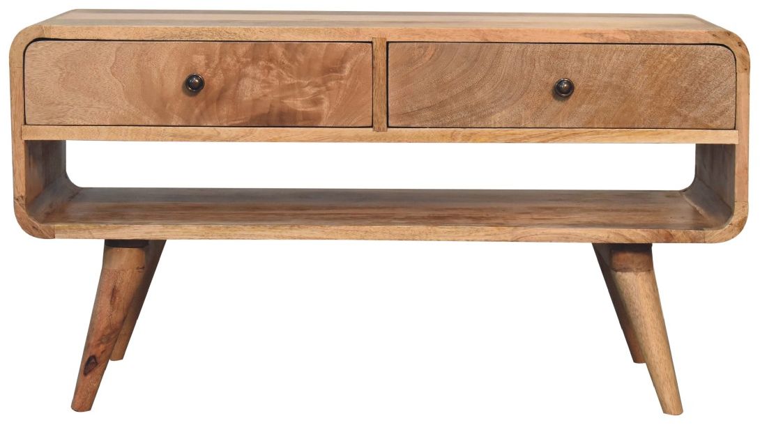 Artisan - Reverse Curve Oak-Ish Media Unit