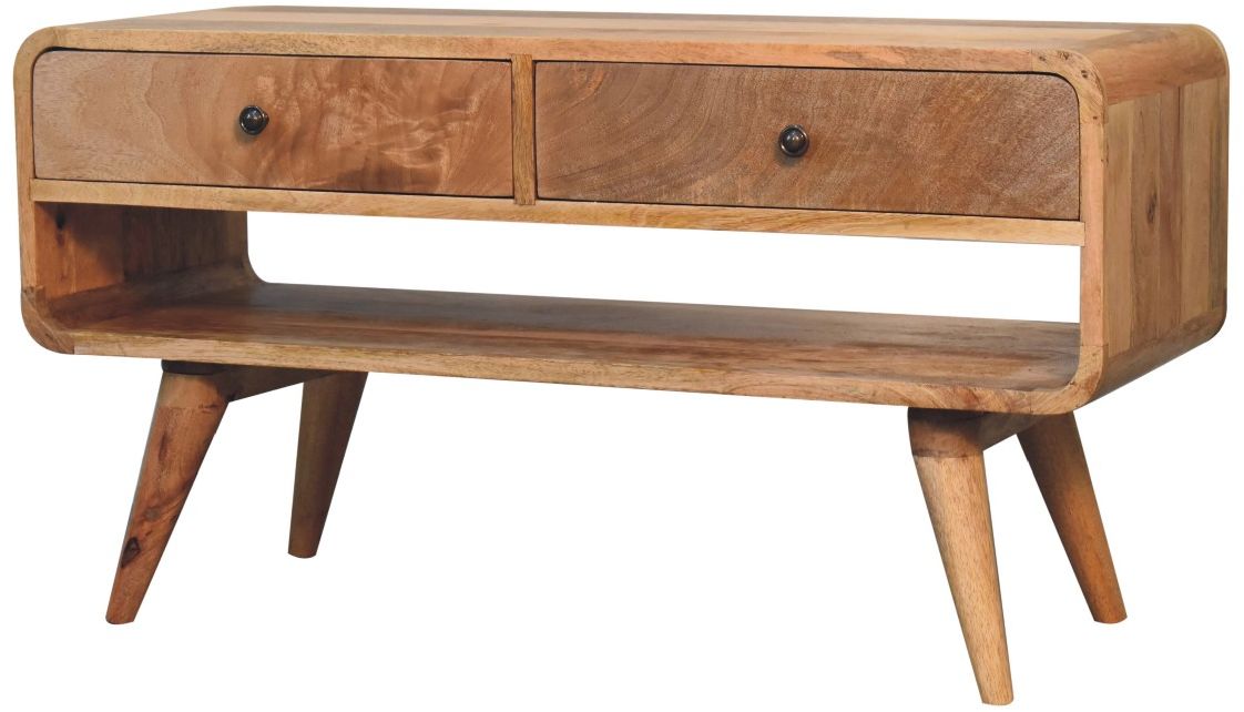 Artisan - Reverse Curve Oak-Ish Media Unit