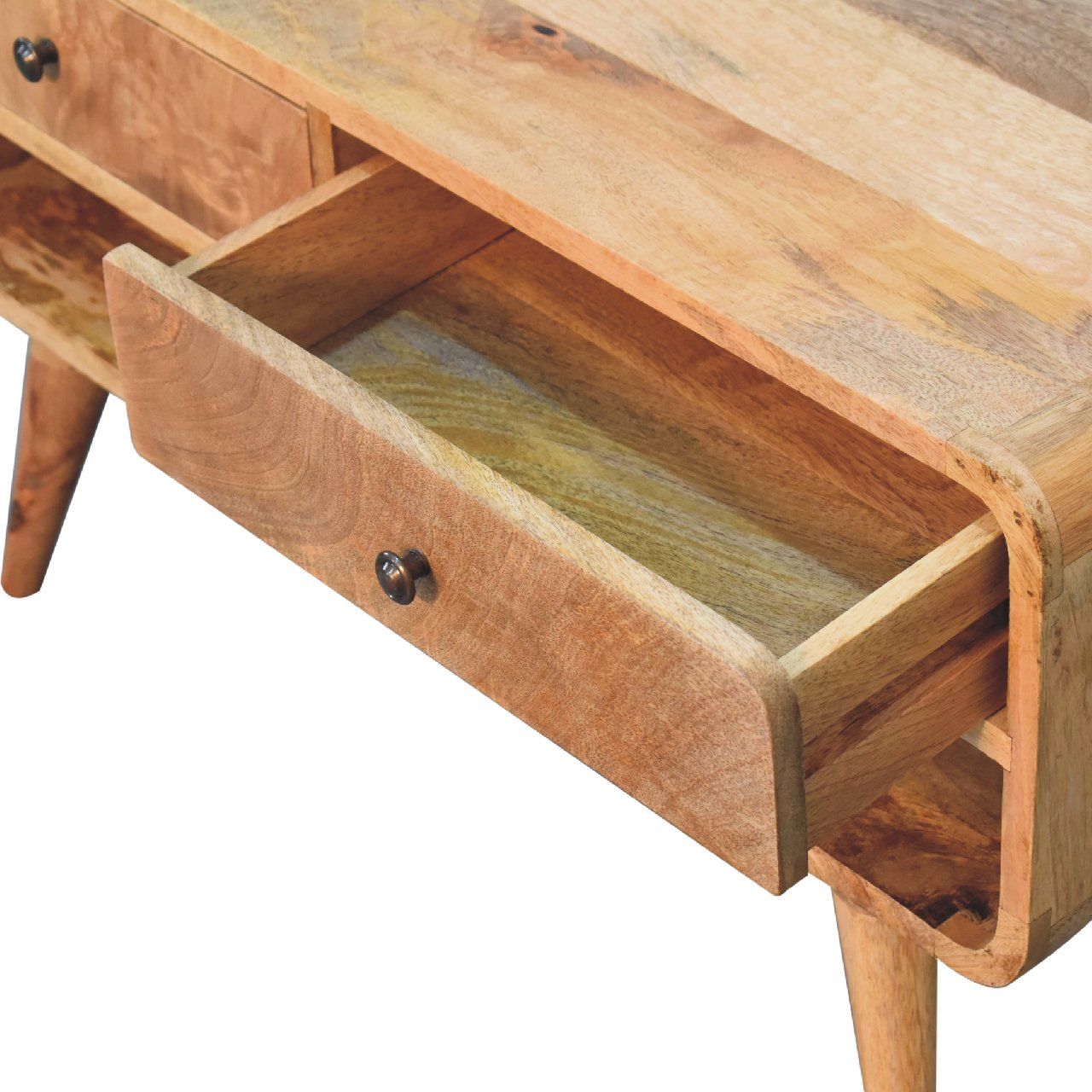 Artisan - Reverse Curve Oak-Ish Media Unit
