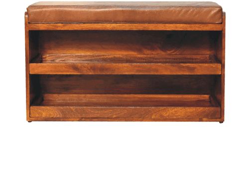 Artisan - Buffalo Hide Pull Out Shoe Storage Bench