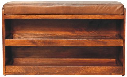 Artisan - Buffalo Hide Pull Out Shoe Storage Bench