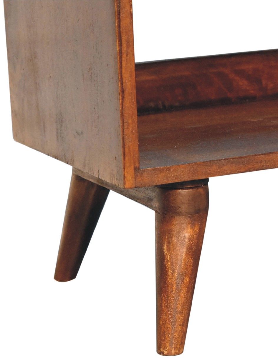 Artisan - Chestnut Bench With Brown Leather Seatpad