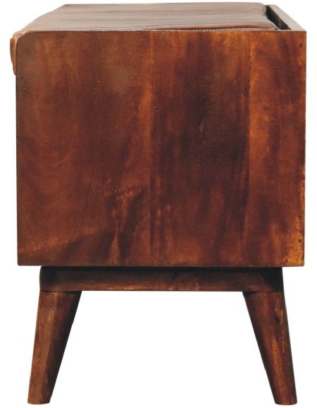 Artisan - Chestnut Bench With Brown Leather Seatpad