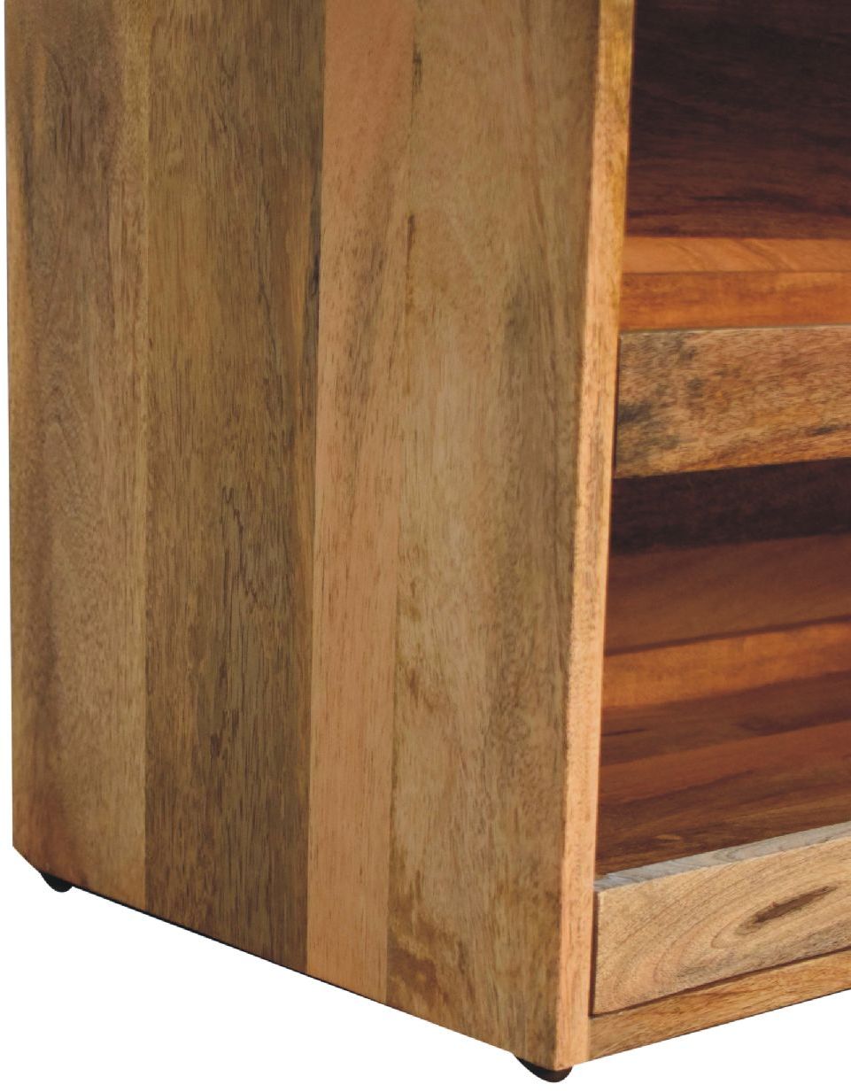Artisan - Buffalo Hide Pull Out Oak-Ish Shoe Storage Bench