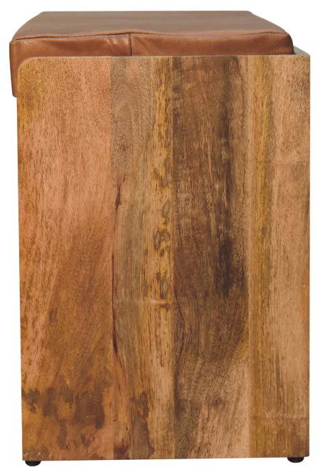 Artisan - Buffalo Hide Pull Out Oak-Ish Shoe Storage Bench