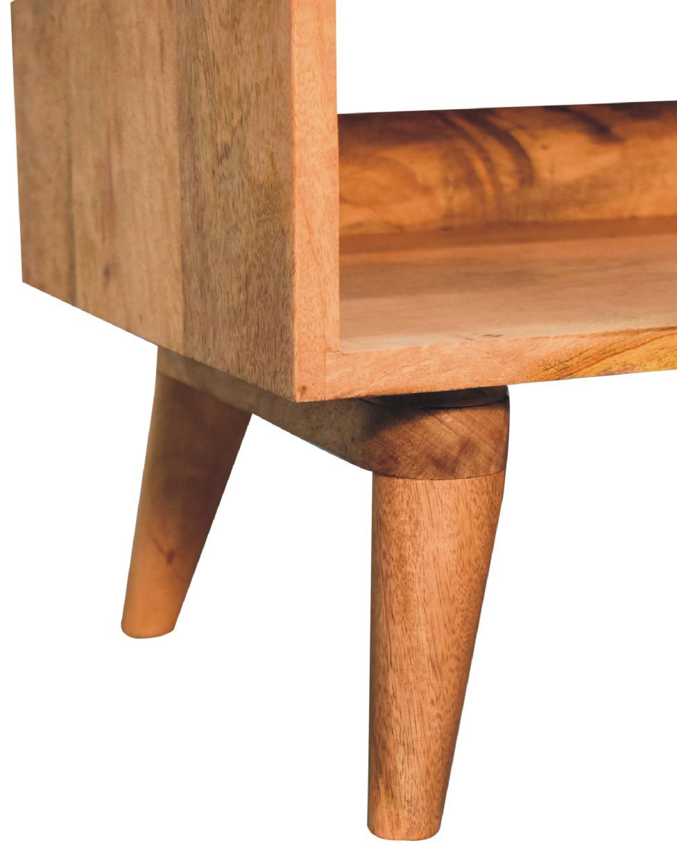 Artisan - Oak-Ish Bench With Tan Leather Seatpad