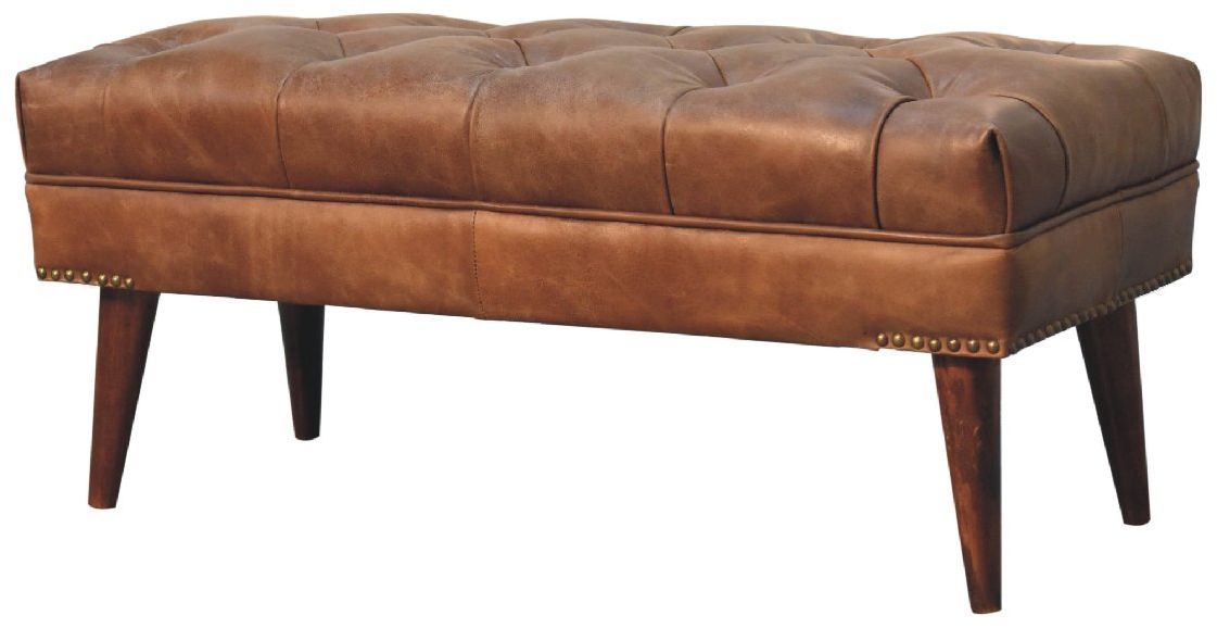 Artisan - Harbour Brown Leather Bench