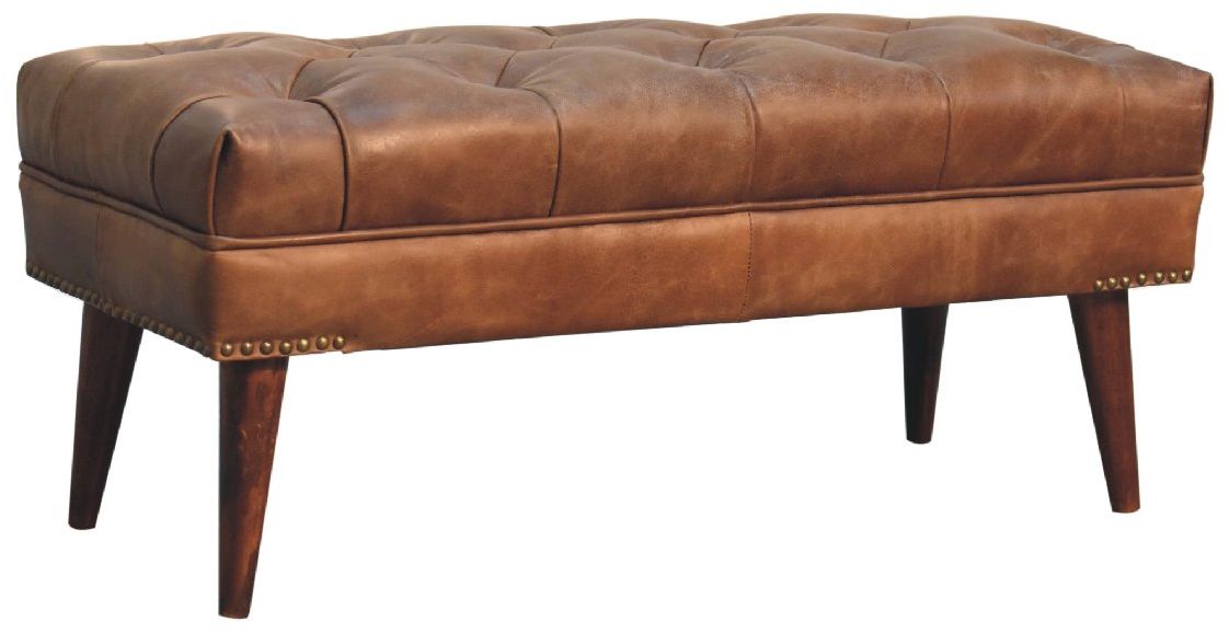 Artisan - Harbour Brown Leather Bench