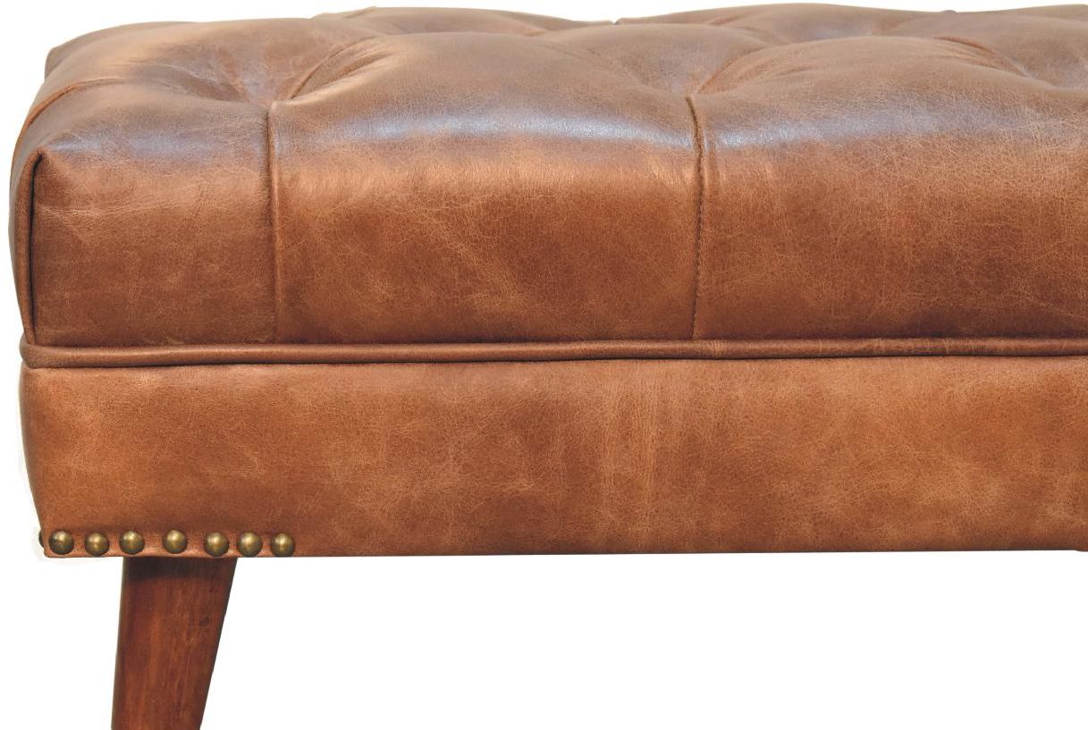Artisan - Harbour Brown Leather Bench