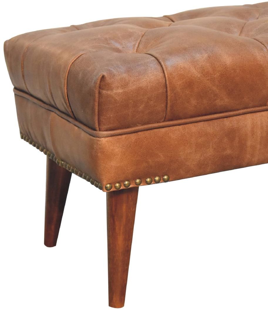 Artisan - Harbour Brown Leather Bench