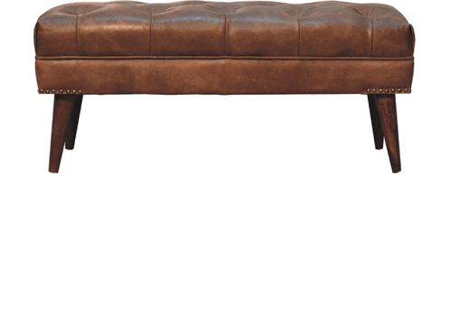 Artisan - Harbour Brown Leather Bench