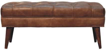 Artisan - Harbour Brown Leather Bench