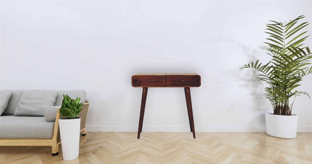 Artisan - Chestnut Curved Hallway Table