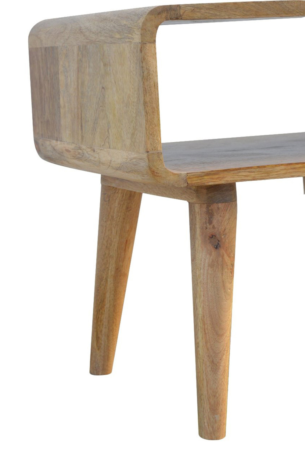 Artisan Curved Open Bedside - Oak-ish
