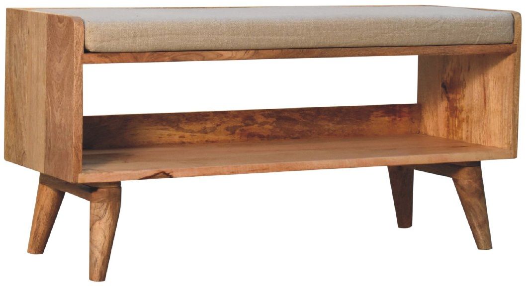 Artisan - Oak-Ish Nordic Storage Bench With Mud Linen