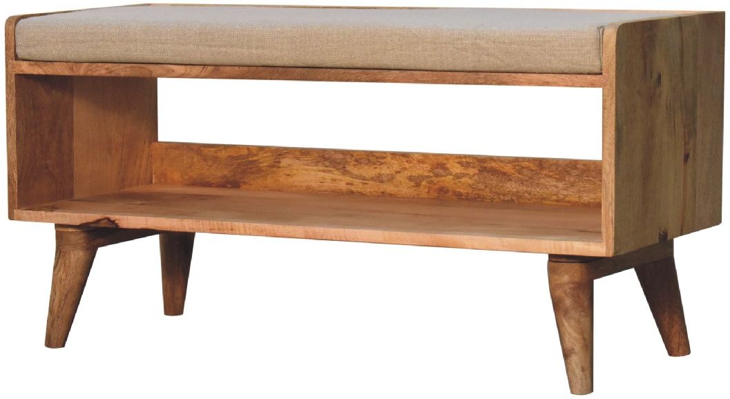 Artisan - Oak-Ish Nordic Storage Bench With Mud Linen