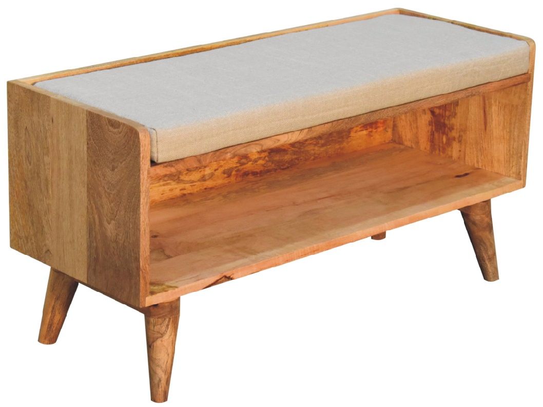 Artisan - Oak-Ish Nordic Storage Bench With Mud Linen