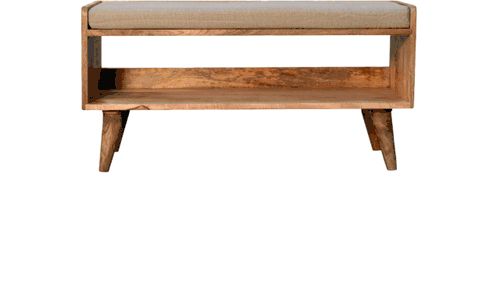Artisan - Oak-Ish Nordic Storage Bench With Mud Linen